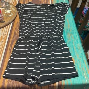 Black & White Stripe Romper Size Medium